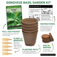 thumbnail image 2 of Genovese Basil Garden Kit - Grow Non GMO Herbs at Home, Includes Pots & Soil - For Planting Herbs Indoors - Sow Right Seeds, 2 of 5