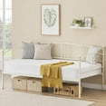 thumbnail image 2 of COZONY Twin Metal Daybed, Single Bed Frame with Arched Headboard, Living Room, Bedroom, Space-Saving, Max Load 350lbs, White, 2 of 4