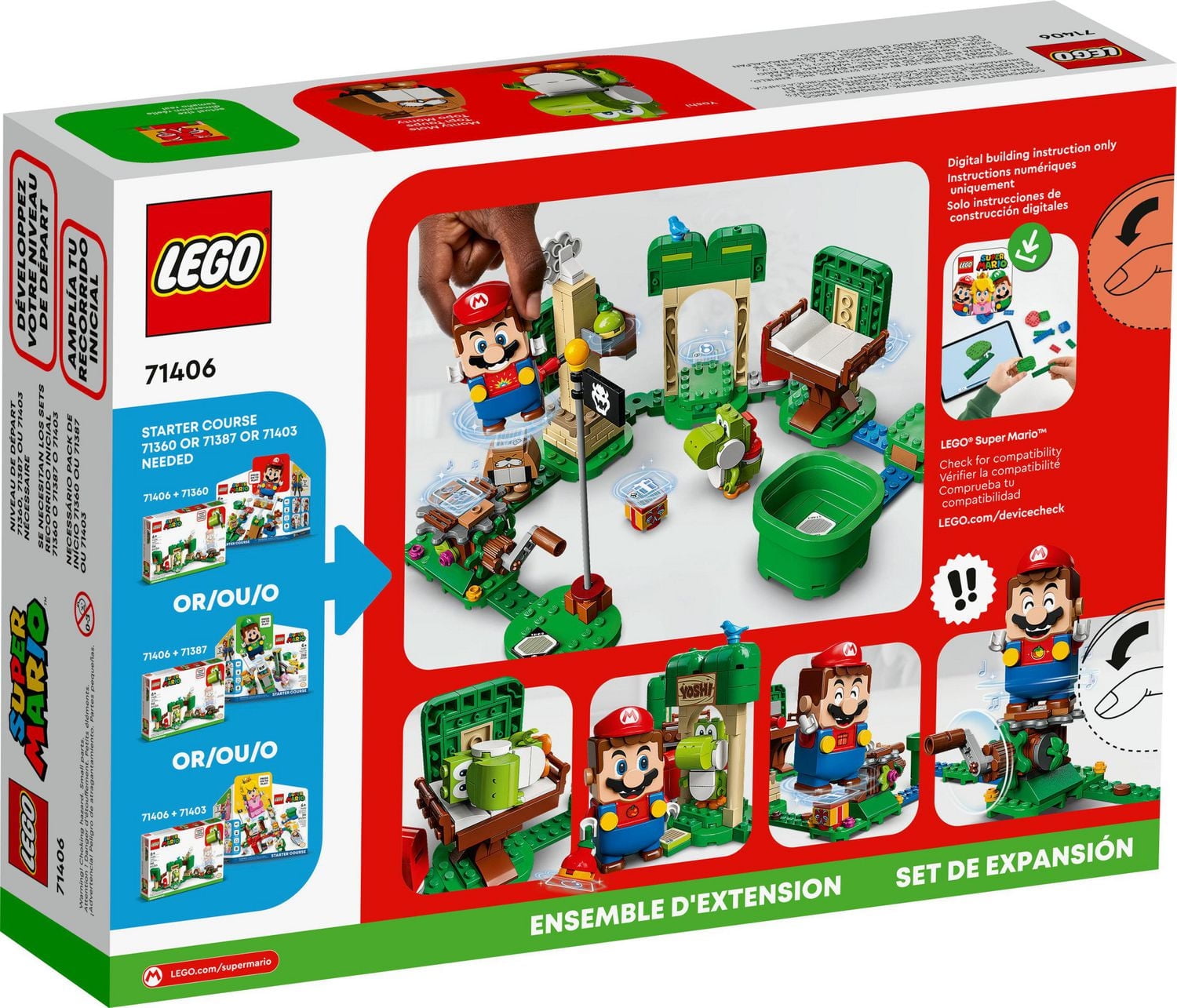 LEGO Super Mario Ensemble d'extension La maison de cadeaux de Yoshi 71406 Ensemble de construction (246 pièces)