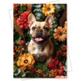 thumbnail image 1 of fafa-French Bulldog with Flowers All Occasions Greeting Card - Dog with Flowers from Unique Dogs Party Delights Collection - Large 5x7 Inch - Blank Inside with White Envelope, 1 of 4