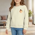 thumbnail image 2 of EnJoCho Little Girls Fleece Hooded Sweatshirt, Long Sleeve Oversized Printed Fashion, Crew Neck Pullover for Fall Halloween Holiday Family Outdoor Activities, 2 of 4