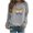 Gray, variant on Augper Women's Butterfly Graphic Print Round Neck Long Sleeve Sweatshirt Tops Pullovers