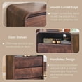 thumbnail image 6 of wow97e Modern Nightstand Set of 2, Bedside Table w/2 Drawers and Charging Station, Curved Profile Design, Mid Century End Table for Bedroom, Living Room, 6 of 7