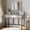 White + Engineered Wood + Metal & Wood, variant on 39.37" Brown Vanity Desk with 3-Color Lighted Mirror - Makeup Table with 4 Drawers