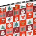thumbnail image 3 of Red Christmas Santa, Tree and Snowflake Pattern Shower Curtain 36"x72" ,Bathroom Decorative Shower Curtains Set with 12 Hooks,Modern Waterproof Washable Shower Curtain, 3 of 6