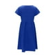 thumbnail image 5 of ICHUANYI Clearance Women's Casual Summer Cotton Linen Solid Color Round Neck Short Sleeve Dress Midi Dress(Blue, M) ICHUANYI WER2023081002350, 5 of 5