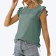 thumbnail image 2 of Playeras,Blusas y Tops,Ropa para Mujer Verano Tops Camiseta sin mangas con volantes y costuras de tela jacquard hueca de cuello redondo para mujer (Green, S), 2 of 5