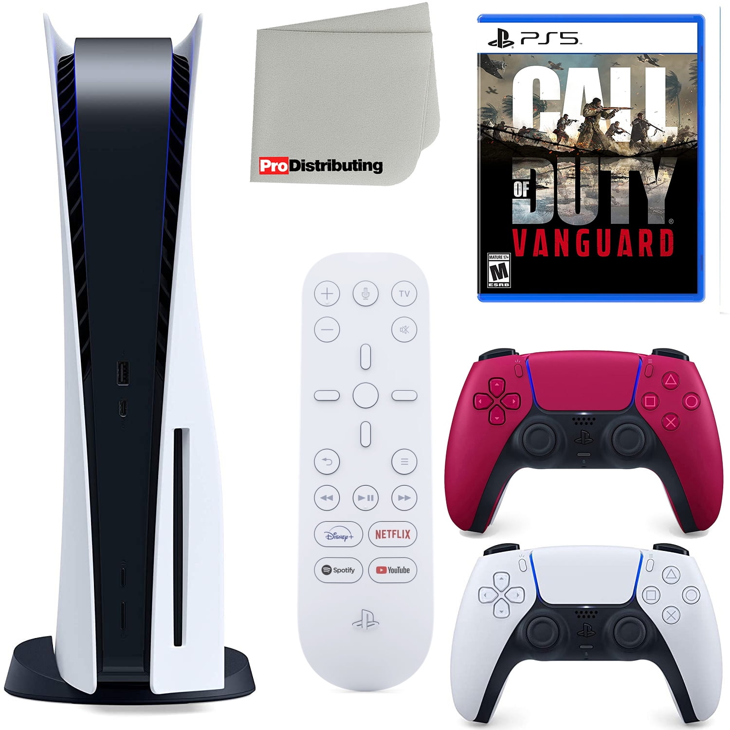 Sony Playstation 5 Disc Version (Sony PS5 Disc) with Cosmic Red Extra  Controller, Media Remote, Call of Duty: Vanguard, Accessory Starter Kit and  