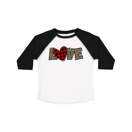 

Inktastic Love in Red Plaid and Leopard Print Gift Toddler Boy or Toddler Girl T-Shirt