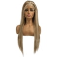 thumbnail image 3 of Straight Lace Front Wigs 13X4X1 T Part Human Hair Highlight Brown Blonde Color 150% Density 20 inch, 3 of 7