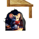 thumbnail image 3 of 6 piezas lindas calcomanías de pared luminosas adorables ratón leyendo libro habitación de niños decoración de pared calcomanía, decoración del hogar, A, 3 of 6