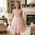thumbnail image 3 of Flower Girls Dress Blush Belted Wedding Party Bridesmaid 10, 3 of 9
