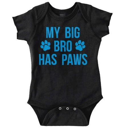 

Dogs Newborn Romper Bodysuit For Babies Big Bro Has Paws Dog Brother Pet Shower Gift