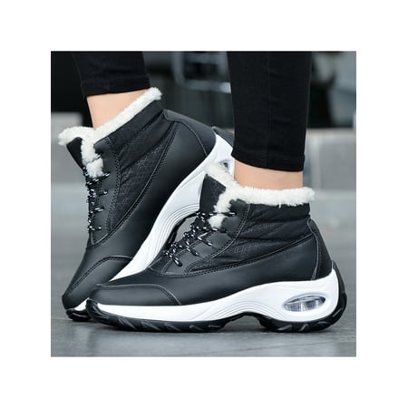 

Woobling Womens Winter Snow Boots Warm Faux Fur Lined Anti-Slip Ankle Booties Outdoor Walking Shoes