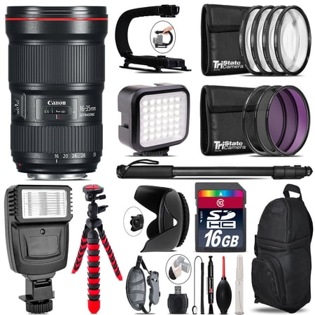 Canon 16-35mm 2.8L III USM Lens - Video Kit + Flash - 16GB Accessory Bundle (International Version)
