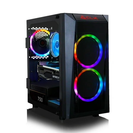 CLX SET Gaming Desktop - AMD Ryzen 5 3600 3.6GHz 6-Core Processor, 16GB DDR4 Memory, GeForce RTX 3060 Ti 8GB GDDR6 Graphics, 240GB SSD, 2TB HDD, WiFi, Windows 10 Home 64-bit