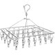 thumbnail image 1 of AOBETAK Secador de calcetines de acero inoxidable para tendedero con 30 pinzas para la ropa, resistente al viento, rectangular, pequeño tendedero con pinzas para colgar calcetines, ropa interior, sujetador, bufandas, ropa de bebé, camping, 1 of 4