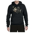 thumbnail image 2 of Wild Bobby, Funny Fishbone Skeleton Angler Fish, Animal Lover, Unisex Graphic Hoodie Sweatshirt, Black, Small, 2 of 3