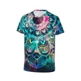 thumbnail image 3 of Fuzoiu Watercolor Mandala Print Boys' Casual T-Shirt,Crewneck Undershirts,Boys Athletic Shirt,Short Sleeve T-Shirts for Outdoor Play, 3 of 7