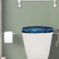 thumbnail image 2 of Renewold Sea Turtle Flower Print Toilet Tank Lid Cover, Decorative Toilet Top Cover with Starry Sky Ocean Printed, Universal Toilets Tank Dust-proof Covers, Blue, 2 of 6