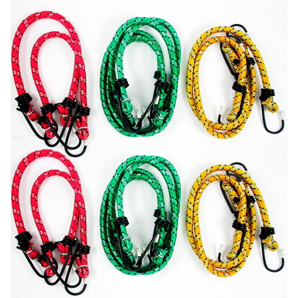 Bungee Cords Elastic Rope Straps Heavy Duty Elasticated Hook Ropes Green 12" 