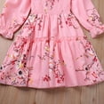thumbnail image 6 of Mikilon Long Sleeve Fall Dress for Girls Size 6 Months-4 Years Comfortable Fashion Floral Princess Dress Stylish Round Neck Peplum Dress Casual Sweet Playful Clothes, 6 of 8