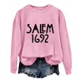 thumbnail image 2 of YVNAURA Women’s Vintage Salem 1692 They Missed One Witch Sweatshirt Funny Sarcastic Graphic Pullover Crewneck Long Sleeve Halloween Spooky Season Casual Fall Top 1 Pack, Pink,XL, 2 of 4