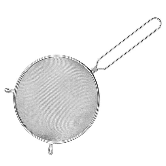 8 Inch Stainless Steel Fine Mesh Strainer with Comfortable Handle Grip, Single Layer Sieve for Kitchen and Home Use