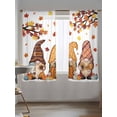 thumbnail image 4 of Sheer Curtains 63 inches Long 2 Panels Set Thanksgiving Gnome Fall Pumpkin Maple Leaf Coffee Sunflower Tiers Sheers Rod Pocket Small Window Short Curtains for Kitchen Cafe, Each 52" W x 63" L, 4 of 7