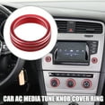 thumbnail image 2 of Front Car AC Media Tune Knob Cover Ring Fit for VW Golf Aluminum Alloy Red 5 Pcs, 2 of 6