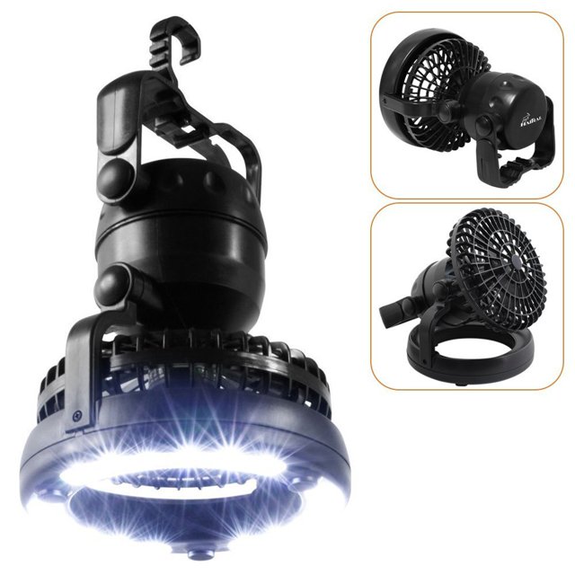 Linterna LED portátil para acampar con ventilador de techo - Emergencia por huracanes