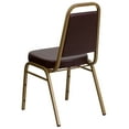 thumbnail image 6 of Flash Furniture HERCULES Series Trapezoidal Back Stacking Banquet Chair in Brown Vinyl - Gold Frame, 6 of 12