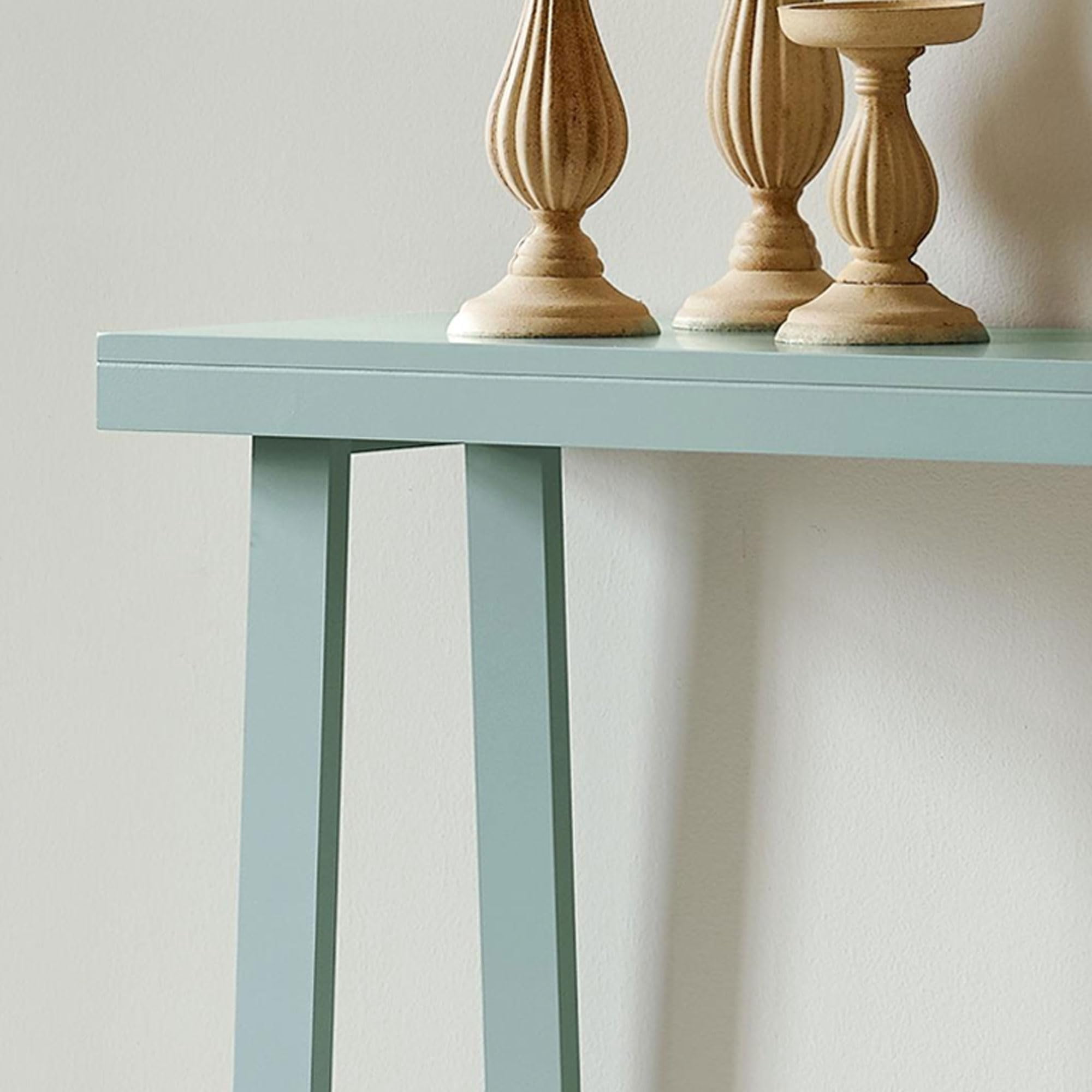 Kings Brand Furniture Emma Wood Console Sofa Table with Storage Shelf for Entryway, Hallway, Behind The Couch, Living Room, Foyer, Bedroom (Ice Blue, 36 inches)