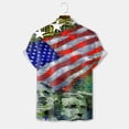 thumbnail image 4 of USA Flag Mens Independence Day Summer Fashion Casual Beach Seaside Digital 3D Printing Lapel Button Short Sleeve Shirt Patriotic Shirts for Men, 4 of 4
