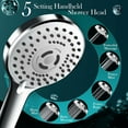 thumbnail image 3 of Shower Head Combo,12 Inch High Pressure Rain Shower Head with 11 Inch Adjustable Extension Arm and 5 Settings Handheld Shower Head Combo,Powerful Shower Spray Against Low Pressure Water with Long Hose, 3 of 7