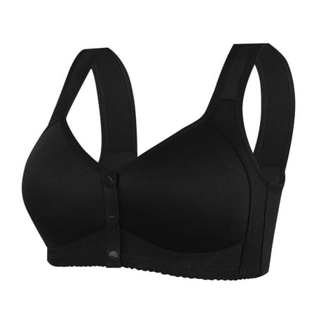 Kopltyrfg Bra  Comfortable Breathable Charm Bra  Charm Bras Front Snaps Full Coverage Bras for Women Black 50