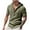 AA-Army Green, variant on Men's Casual Linen Shirt Short Sleeve Hooded Pullover 1/4 Button Henley Shirt for Vacation and Daily Wear, Gray, S