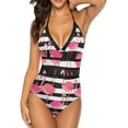 thumbnail image 1 of NICKSUN Maillot de Bain une Pièce pour Femmes Contrôle du Ventre Maillot de Bain Modeste Col en V, 1 of 9