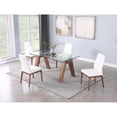 thumbnail image 3 of Milan Esmeralda Walnut Veneer 5-PC Dining Set w/ 2-Tone White/Wood Chairs, 3 of 10
