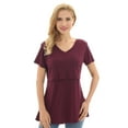 thumbnail image 3 of Bearsland Women's Maternity Short Sleeve Breastfeeding Nurding Tops T-Shirts 3-Pack, 3 of 6
