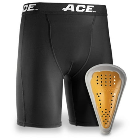 ACE Compression Shorts and Cup, Youth, Small/Medium, Black,
