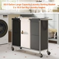 thumbnail image 2 of Laundry Basket, 3 x 18.5 Gal Laundry Separator Hamper with Heavy Duty Rolling Wheels, Laundry Divider Sorter with Removable Bags for Dirty Clothes Storage, 40.2 x 15.4 x 33.1 Inches HLH022P03, 2 of 8