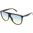 thumbnail image 2 of Oversize Flat Top Aviator Sunglasses Gradient Teardrop Flat Lens 60mm (Black / Blue Yellow), 2 of 4