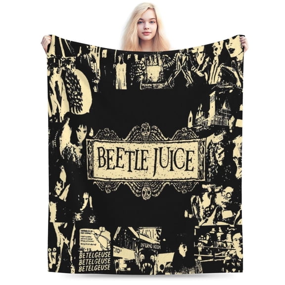Beetlejuice Horror Fleece Blanket for Boys Girls Kids, Ultra Soft Cozy Warm Flannel Throw Blankets, Plush Blanket Gifts for Bed Sofa Living Room Couch Home Decor 40"X30"