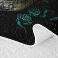 thumbnail image 5 of Homewish Halloween Skull Skeleton Twin Quilt Set,Goth Romantic Rose Twin Coverlet Set,Teal,2-Piece, 5 of 7