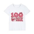 thumbnail image 2 of Xihbxyly Bonita Camiseta con Diseño de 100 Días de Clases, Tela Suave y Transpirable, Manga Corta Abullonada, Ideal para Pantalones Cortos, Vaqueros y Faldas, Ropa Informal de Diario, Tendencia para, 2 of 6