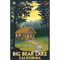 thumbnail image 2 of Art.com Big Bear Lake, California -Cabin in the Woods Stretched Canvas Print Wall Art by Lantern Press, 24" x 36", 2 of 4