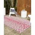 thumbnail image 4 of Unique Loom Outdoor Safari Collection Area Rug - Samburu (10' x 14' 1" Rectangle Pink Gray/Ivory), 4 of 9