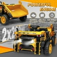 thumbnail image 2 of Joyracer 24V Ride on Dump Truck Toy Two Seat 400W Motor Remote Control Bluetooth Music Electric Dump & Shovel Kids Gift,Yellow, 2 of 8