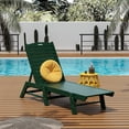 thumbnail image 4 of Malibu Poly Reclining Outdoor Patio Chaise Lounge Chair Adjustable, Dark Green, 4 of 10